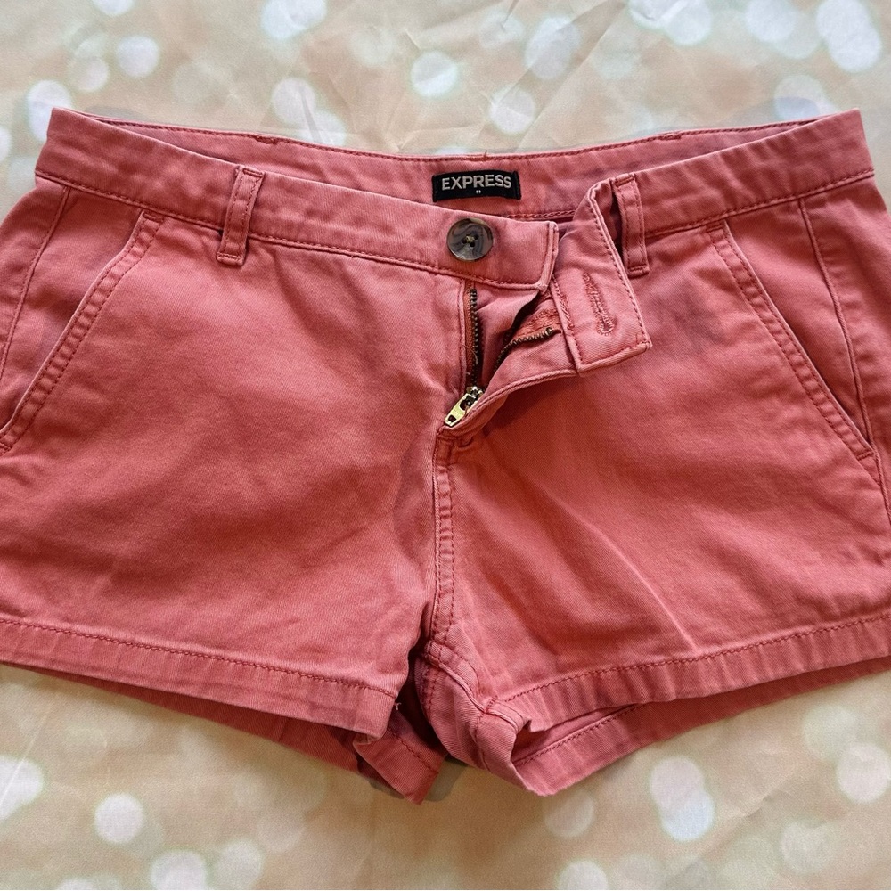 Express Women's Coral High Waist Shorts